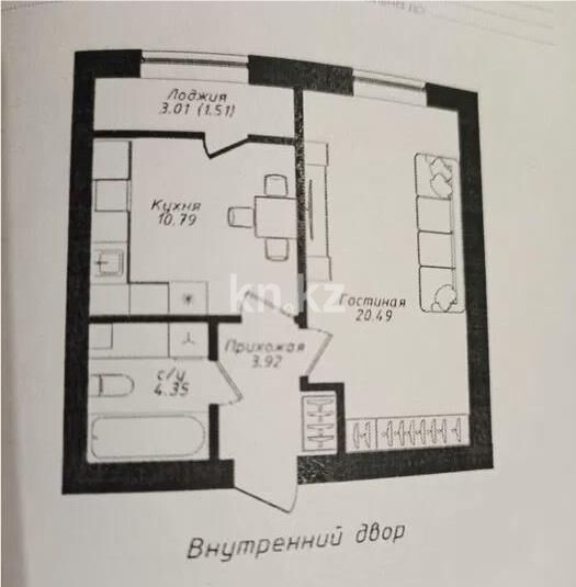 Продажа 1-комнатной квартиры, 41.1 м² - Продажа квартир в новостройках Астаны - страница 14 фото 1 из 1