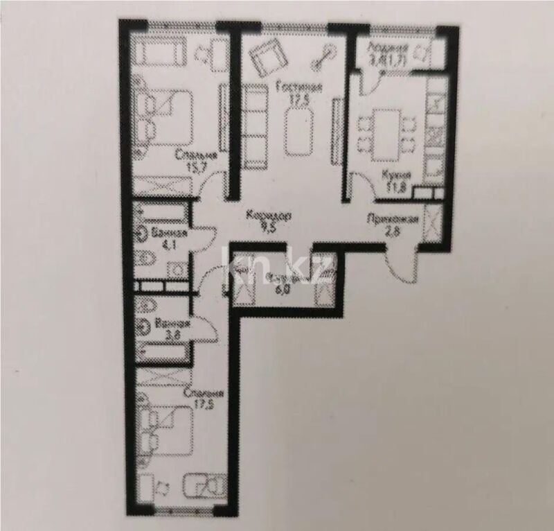Продажа 3-комнатной квартиры, 90.4 м² - Продажа трехкомнатных квартир в Алатауском р-не Алматы - страница 17 фото 1 из 1