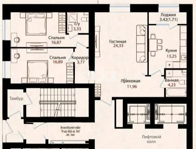 Продажа 3-комнатной квартиры, 96.34 м² - Продажа трехкомнатных квартир в р-не Сарыарка Астаны - страница 7 фото 1 из 1