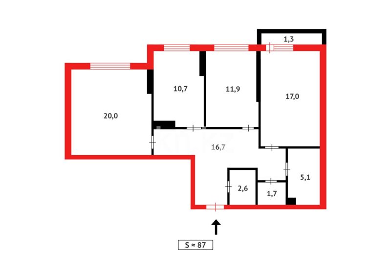 Продажа 3-комнатной квартиры, 87 м² - Продажа квартир в Семее фото 14 из 14