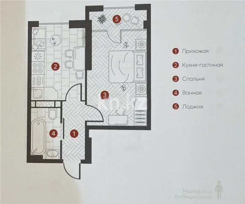 Продажа 1-комнатной квартиры, 42 м² - Продажа однокомнатных квартир в Наурызбайском р-не Алматы - страница 18 фото 1 из 1
