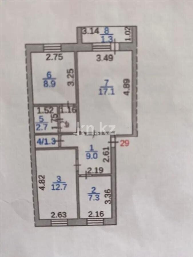 Продажа 3-комнатной квартиры, 60 м² - Продажа квартир от собственников в Караганде фото 6 из 6