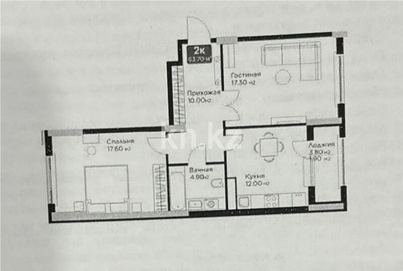 Продажа 2-комнатной квартиры, 64 м² - Продажа квартир от собственников в Астане - страница 18 фото 10 из 10