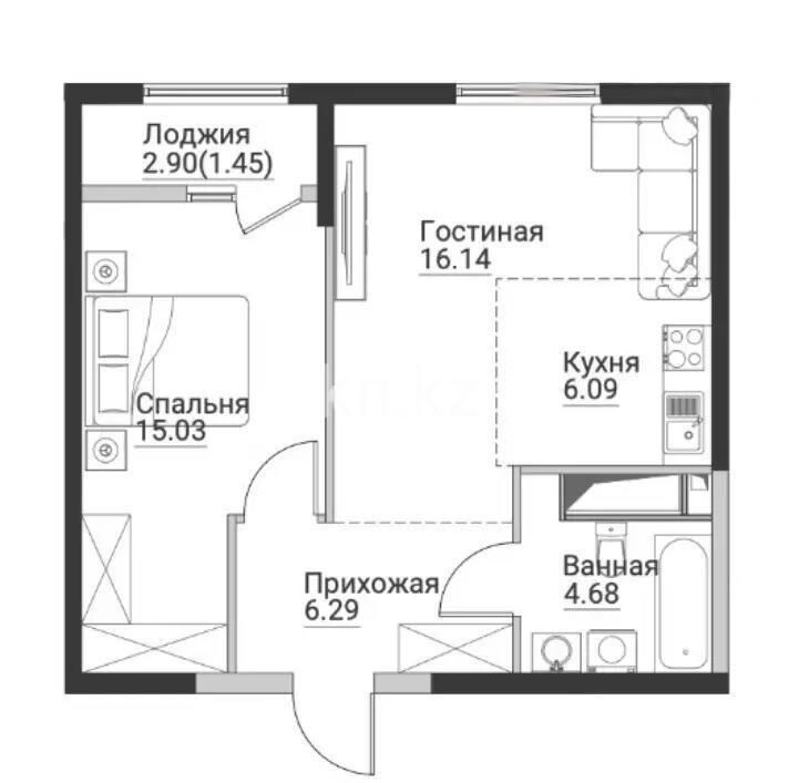 Продажа 2-комнатной квартиры, 49.68 м² - Продажа двухкомнатных квартир в Алатауском р-не Алматы - страница 22 фото 1 из 1