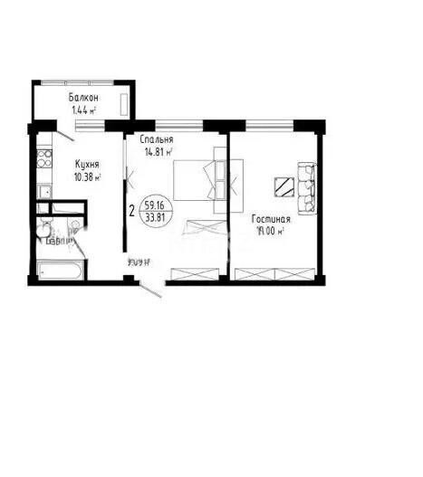 Продажа 2-комнатной квартиры, 60 м² - Продажа двухкомнатных квартир в р-не Сарыарка Астаны - страница 23 фото 4 из 4