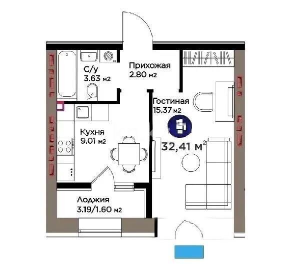Продажа 1-комнатной квартиры, 33 м² - Продажа квартир в новостройках Астаны - страница 10 фото 1 из 1