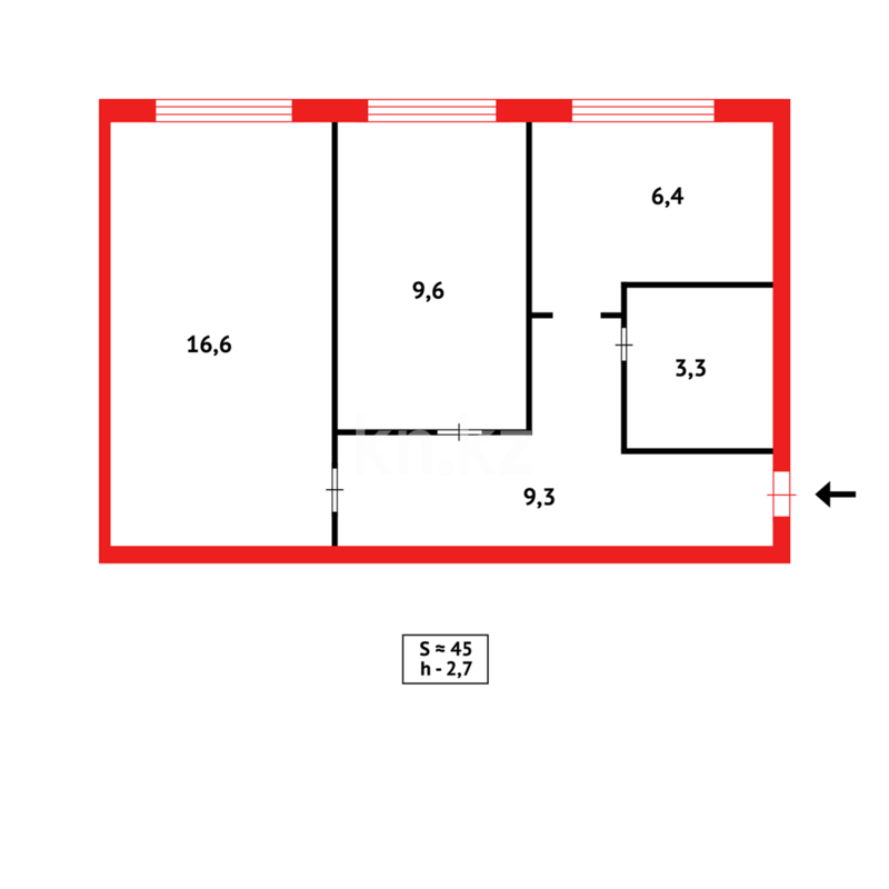 Продажа 2-комнатной квартиры, 40 м² - Продажа двухкомнатных квартир в Городе Караганды - страница 13 фото 7 из 7