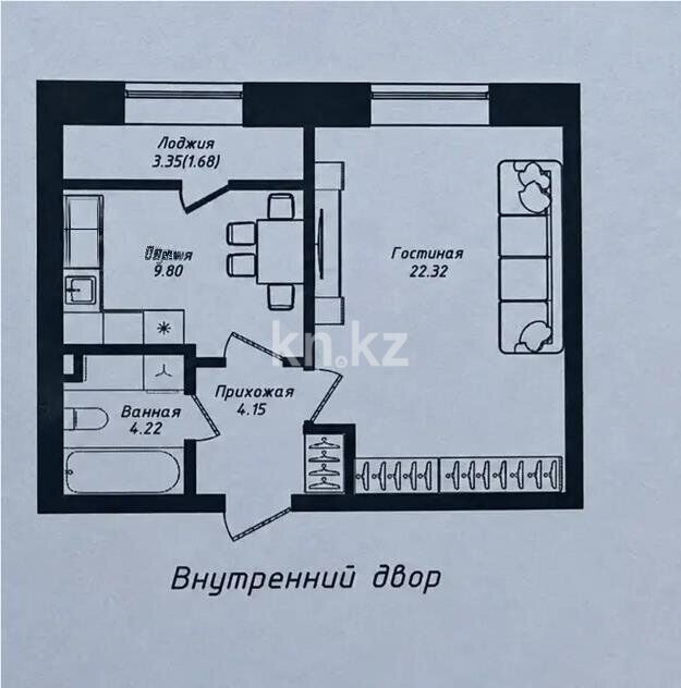 Продажа 1-комнатной квартиры, 44 м² - Продажа однокомнатных квартир в Астане - страница 30 фото 5 из 5