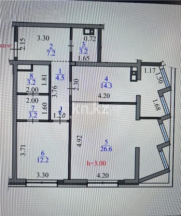 Продажа 2-комнатной квартиры, 74.4 м² - Продажа двухкомнатных квартир в монолитно-каркасном доме в Алматы - страница 15 фото 1 из 1