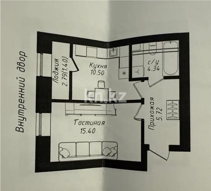 Продажа 1-комнатной квартиры, 37.36 м² - Продажа однокомнатных квартир в р-не Есиль Астаны - страница 17 фото 1 из 1