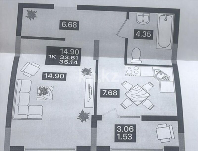 Продажа 1-комнатной квартиры, 35 м² - Продажа однокомнатных квартир в р-не Есиль Астаны - страница 27 фото 3 из 3