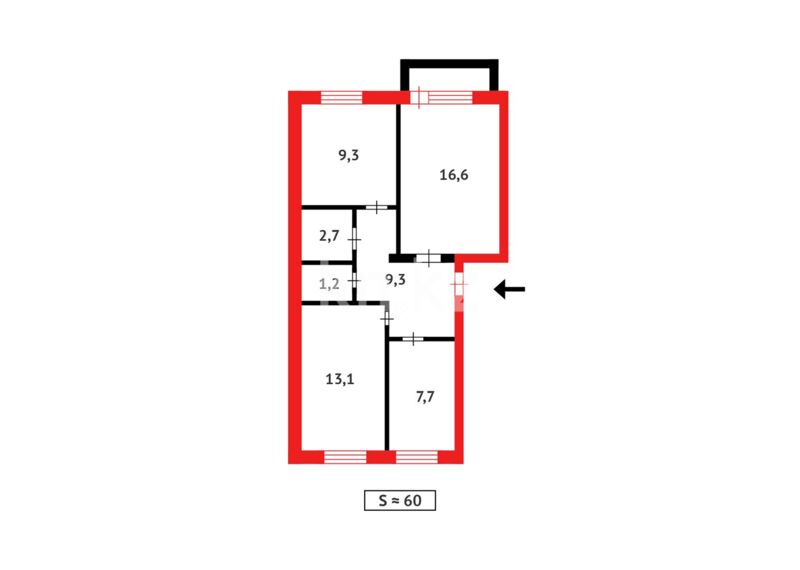 Продажа 3-комнатной квартиры, 60 м² - Продажа квартир в блочном доме в Темиртау - страница 12 фото 15 из 15