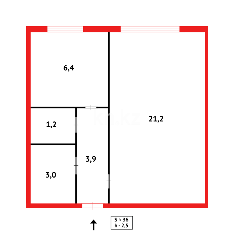 Продажа 1-комнатной квартиры, 37 м² - Продажа однокомнатных квартир в Темиртау - страница 6 фото 11 из 11