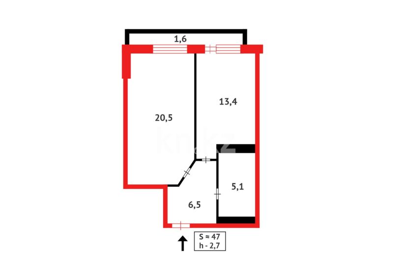 Продажа 1-комнатной квартиры, 47.1 м² - Продажа  однокомнатных квартир в новостройках Астаны - страница 18 фото 9 из 9