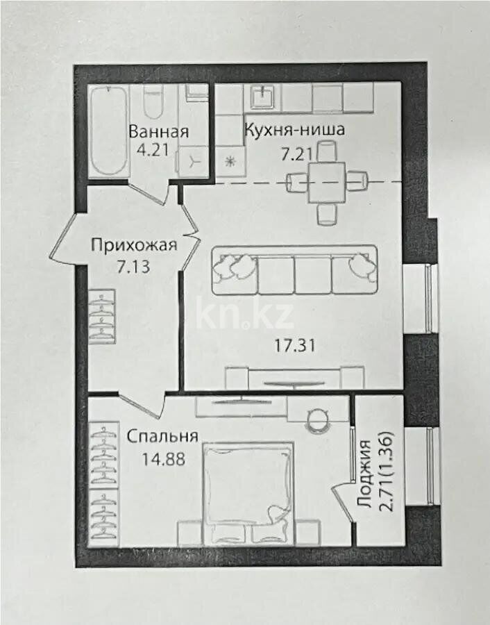 Продажа 2-комнатной квартиры, 52.1 м² - Продажа квартир от собственников в Астане - страница 12 фото 4 из 4