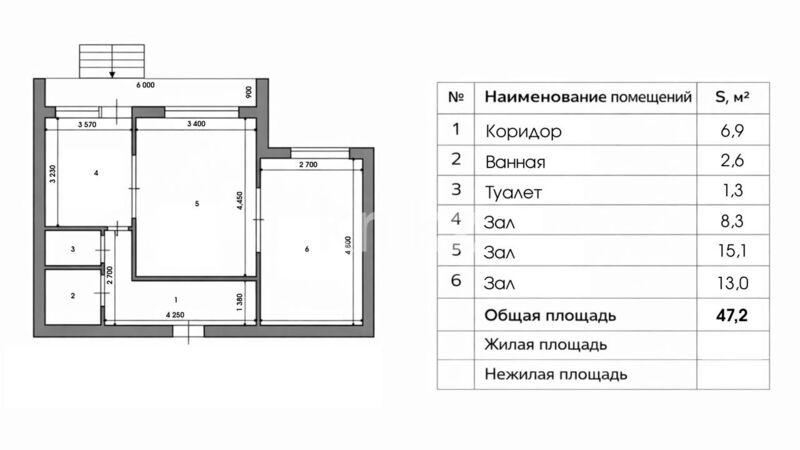 Продажа помещения, 47.2 м² - Продажа офисных и торговых помещений в Караганде фото 6 из 6