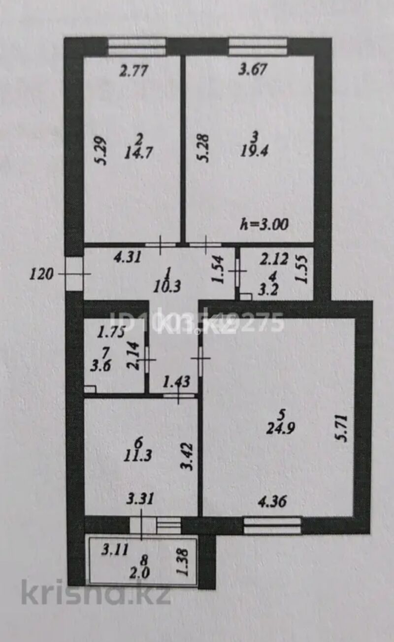 Продажа 3-комнатной квартиры, 89.4 м² - Продажа трехкомнатных квартир в кирпичном доме в Казахстане - страница 85 фото 3 из 23