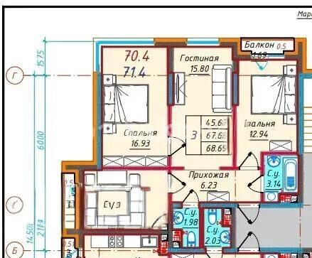 Продажа 3-комнатной квартиры, 71.4 м² - Продажа трехкомнатных квартир в Турксибском р-не Алматы - страница 11 фото 1 из 1