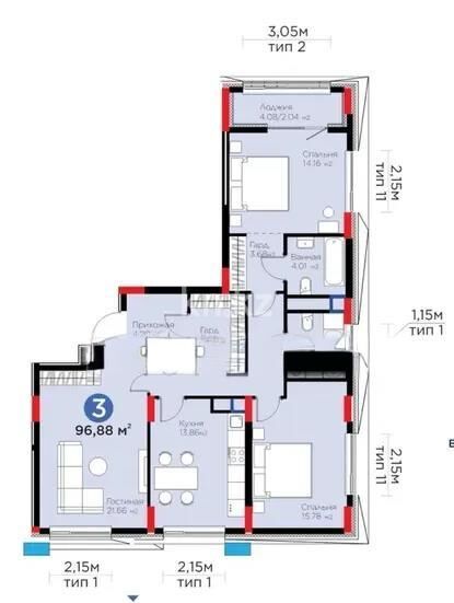 Продажа 3-комнатной квартиры, 96.88 м² - Продажа квартир в блочном доме в Астане - страница 159 фото 1 из 1