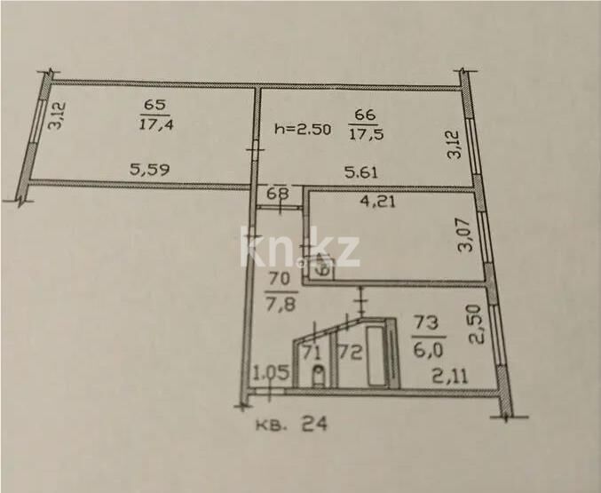 Продажа 3-комнатной квартиры, 65.9 м² - Продажа трехкомнатных квартир в Бостандыкском р-не Алматы - страница 28 фото 1 из 1