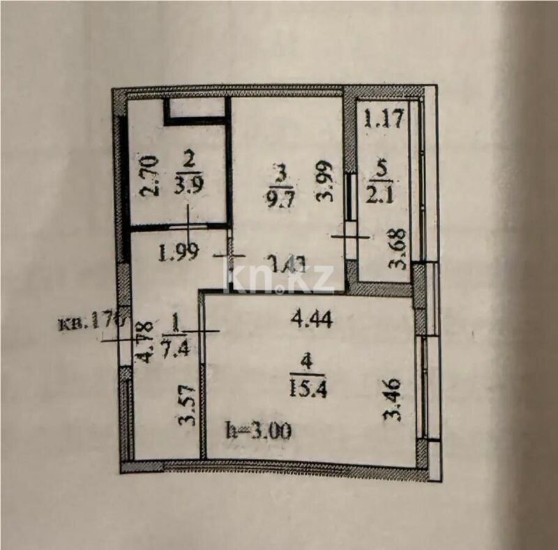 Продажа 1-комнатной квартиры, 38.5 м² - Продажа квартир в блочном доме в Астане фото 3 из 3