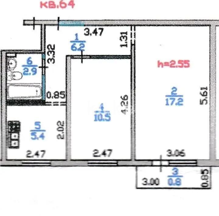 Продажа 2-комнатной квартиры, 43 м² - Продажа квартир в Казахстане - страница 206 фото 1 из 1