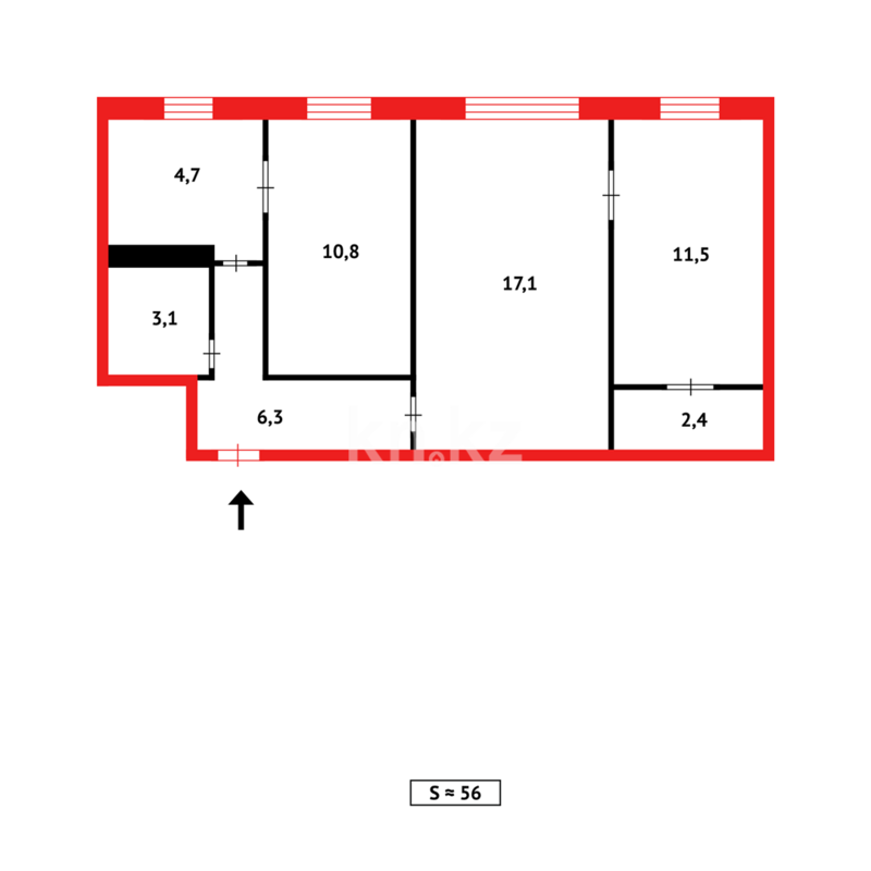 Продажа 3-комнатной квартиры, 57 м² - Продажа трехкомнатных квартир в Темиртау - страница 19 фото 13 из 13