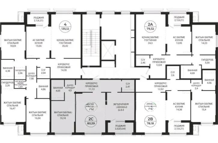 Продажа 2-комнатной квартиры, 80 м² - Продажа квартир в монолитно-каркасном доме в Казахстане - страница 70 фото 1 из 1
