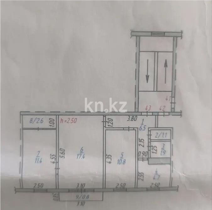 Продажа 3-комнатной квартиры, 57 м² - Продажа трехкомнатных квартир в Темиртау - страница 2 фото 7 из 7