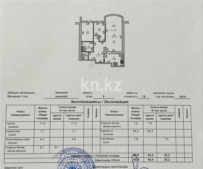 Продажа 3-комнатной квартиры, 65.6 м² - Продажа трехкомнатных квартир в Бостандыкском р-не Алматы - страница 27 фото 5 из 5