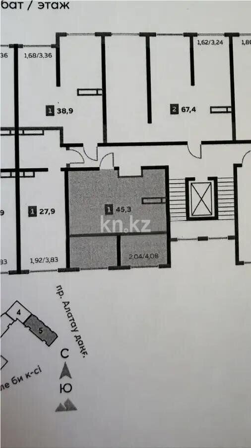 Продажа 2-комнатной квартиры, 45.3 м² - Продажа квартир в Казахстане - страница 3 фото 1 из 1