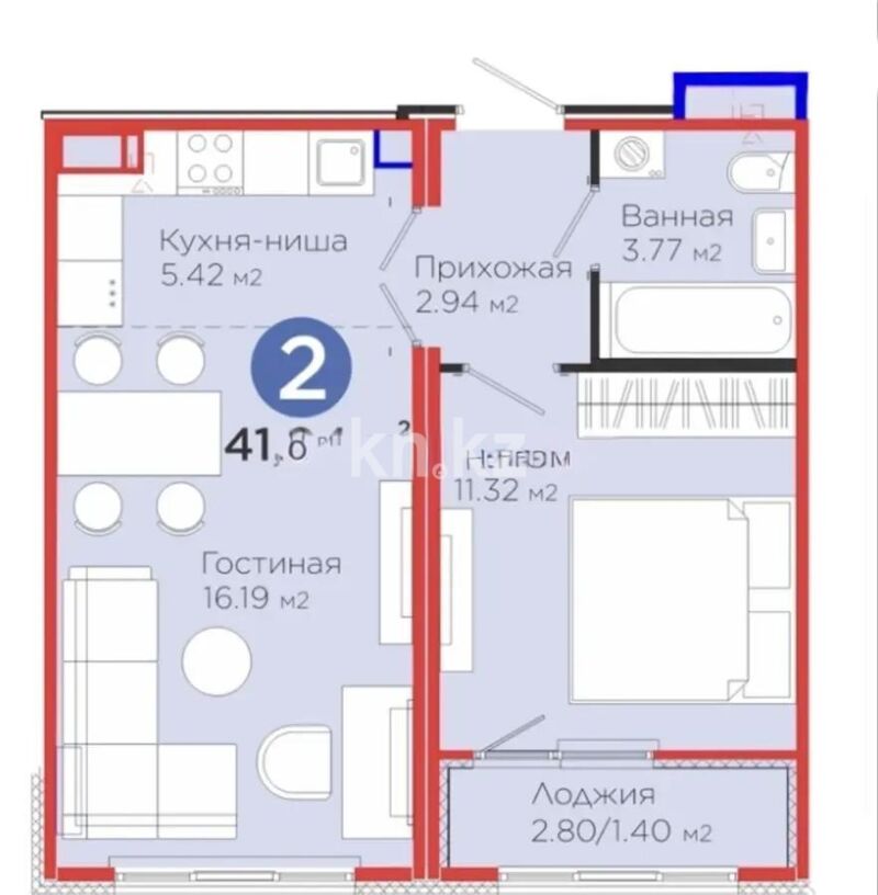 Продажа 2-комнатной квартиры, 41 м² - Продажа недвижимости в Казахстане - страница 27 фото 1 из 1