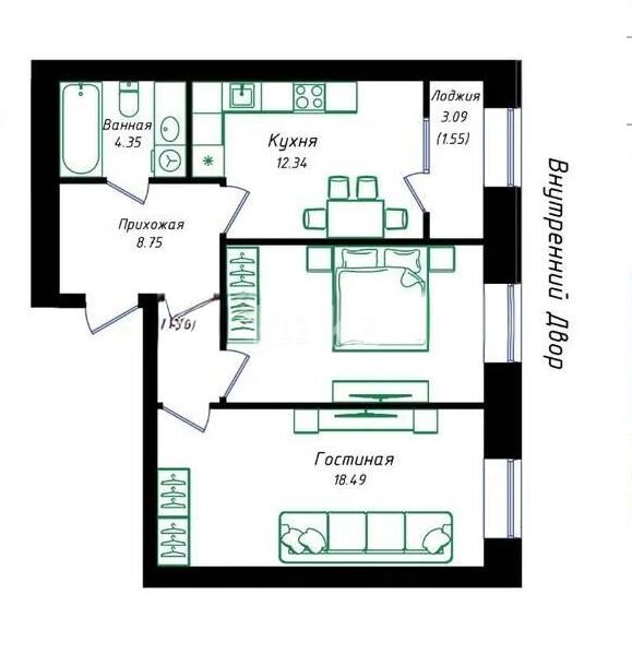 Продажа 2-комнатной квартиры, 60 м² - Продажа двухкомнатных квартир в р-не Нура Астаны - страница 64 фото 1 из 1