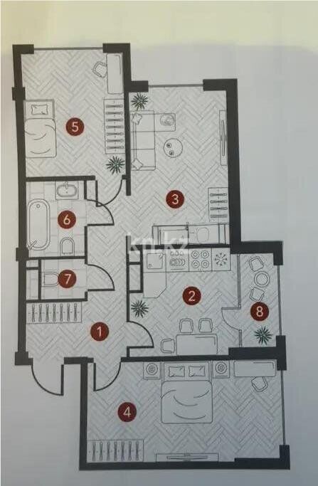Продажа 3-комнатной квартиры, 81 м² - Продажа трехкомнатных квартир в монолитно-каркасном доме в Казахстане - страница 2 фото 1 из 1