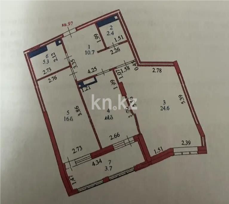 Продажа 2-комнатной квартиры, 75 м² - Продажа двухкомнатных квартир в р-не Есиль Астаны - страница 40 фото 7 из 7