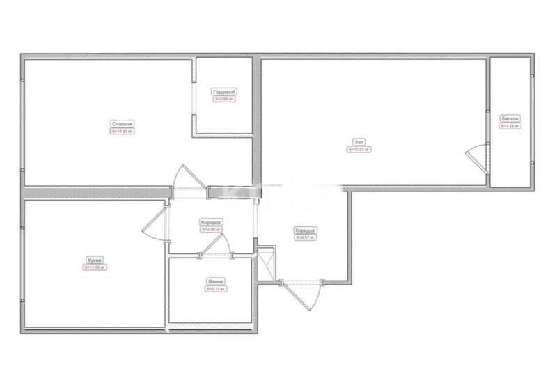 Продажа 2-комнатной квартиры, 60.1 м² - Продажа двухкомнатных квартир в блочном доме в Казахстане - страница 11 фото 6 из 6