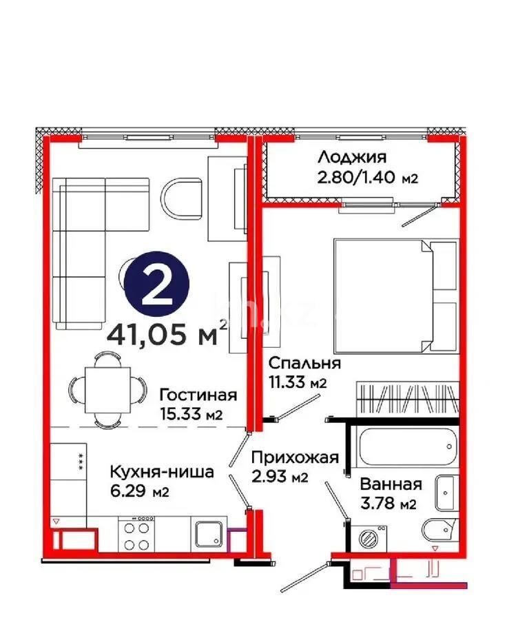 Продажа 2-комнатной квартиры, 41 м² - Продажа двухкомнатных квартир в блочном доме в Астане - страница 52 фото 1 из 1