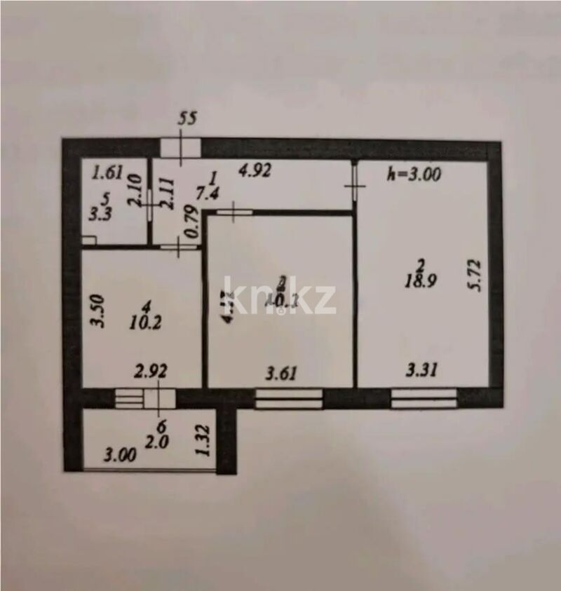 Продажа 2-комнатной квартиры, 57.4 м² - Продажа квартир в кирпичном доме в Казахстане - страница 70 фото 1 из 1