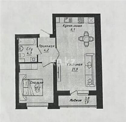 Продажа 2-комнатной квартиры, 51.6 м² - Продажа двухкомнатных квартир в р-не Нура Астаны - страница 25 фото 1 из 1