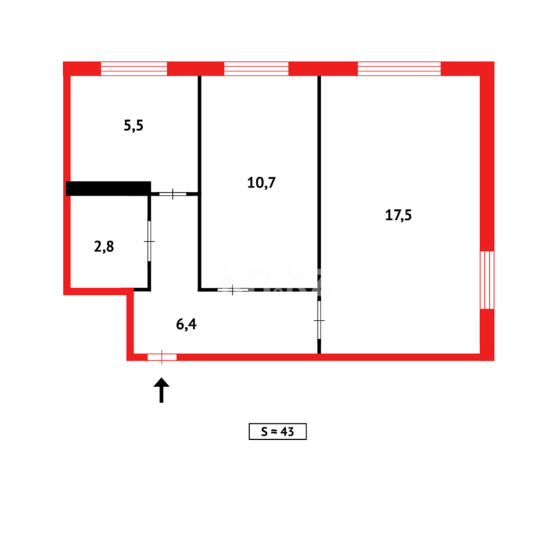 Продажа 2-комнатной квартиры, 43 м² - Продажа двухкомнатных квартир в Темиртау - страница 3 фото 11 из 11