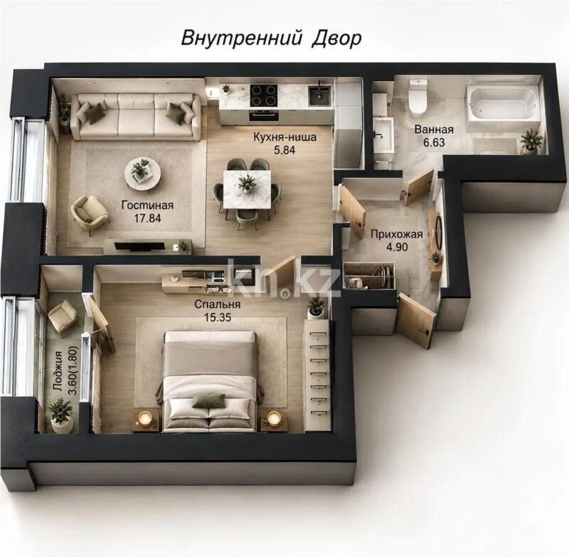 Продажа 2-комнатной квартиры, 53 м² - Продажа двухкомнатных квартир от собственников в Астане - страница 66 фото 1 из 1