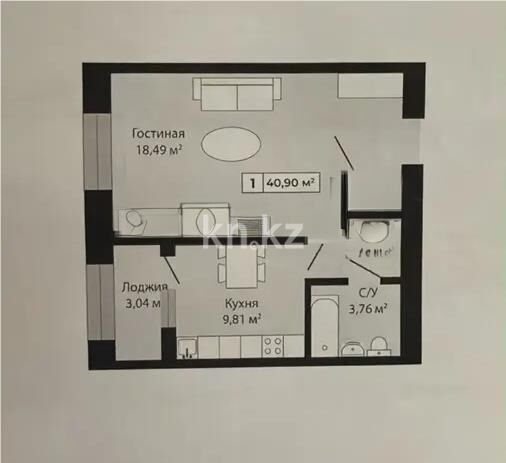 Продажа 1-комнатной квартиры, 44 м² - Продажа однокомнатных квартир в р-не Есиль Астаны - страница 19 фото 1 из 1