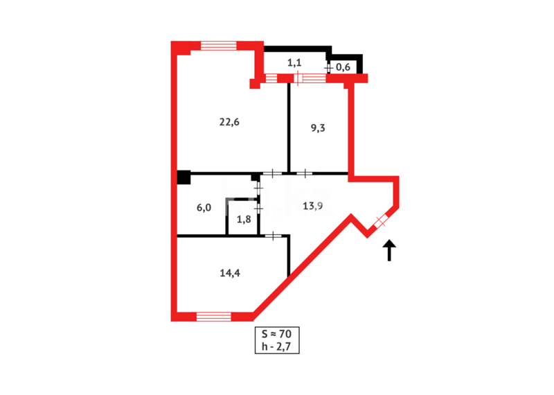 Продажа 2-комнатной квартиры, 70 м² - Продажа двухкомнатных квартир в блочном доме в Казахстане - страница 72 фото 27 из 27