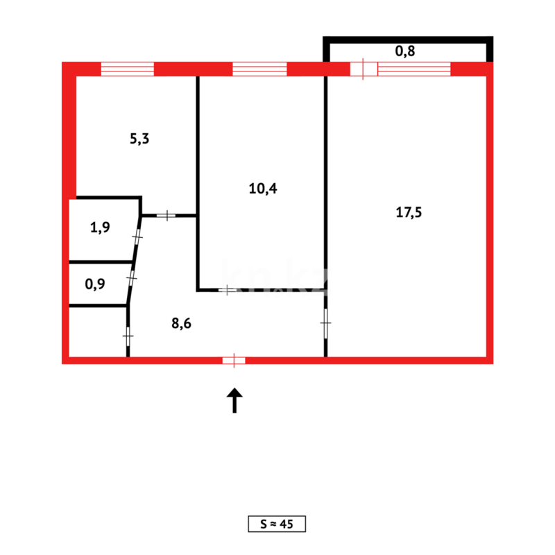 Продажа 2-комнатной квартиры, 44 м² - Продажа двухкомнатных квартир в Темиртау - страница 17 фото 11 из 11