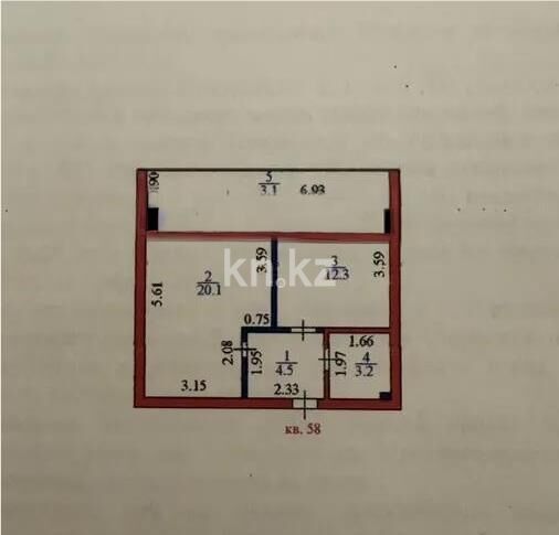 Продажа 1-комнатной квартиры, 43 м² - Продажа однокомнатных квартир в р-не Сарайшык Астаны - страница 32 фото 4 из 4
