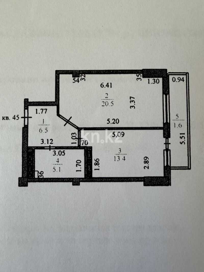 Продажа 1-комнатной квартиры, 47.1 м² - Продажа однокомнатных квартир в Астане - страница 101 фото 15 из 15