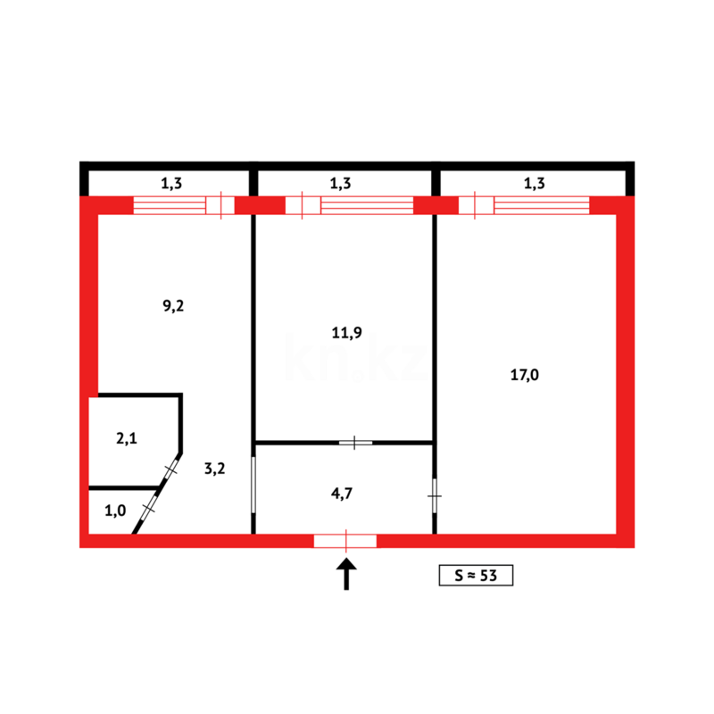 Продажа 2-комнатной квартиры, 53 м² - Продажа двухкомнатных квартир на Юго-Востоке Караганды - страница 19 фото 9 из 9