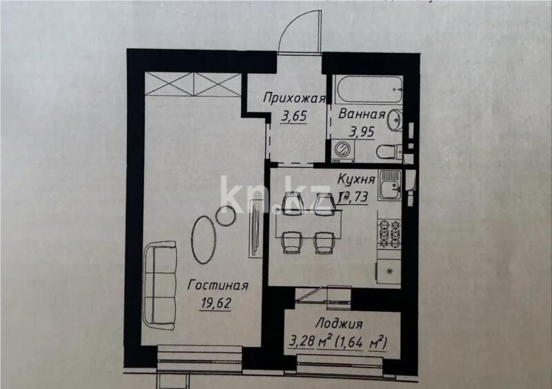 Продажа 1-комнатной квартиры, 40 м² - Продажа однокомнатных квартир в р-не Нура Астаны - страница 30 фото 1 из 1