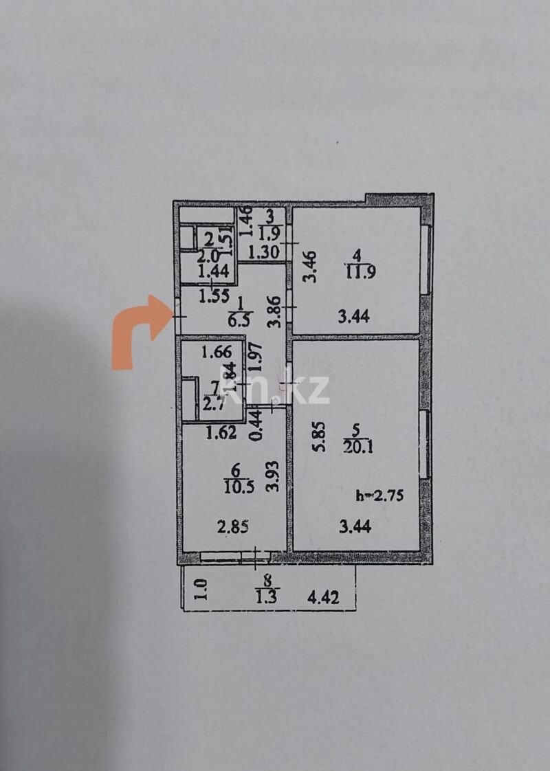Продажа 2-комнатной квартиры, 57 м² - Продажа двухкомнатных квартир в монолитном доме в Казахстане - страница 2 фото 2 из 15