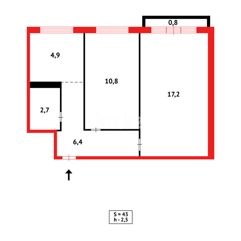 Продажа 2-комнатной квартиры, 43 м² - Продажа двухкомнатных квартир в Майкудуке Караганды - страница 9 фото 10 из 10